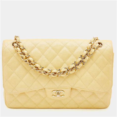 chanel yellow flap|Chanel flap bag jumbo.